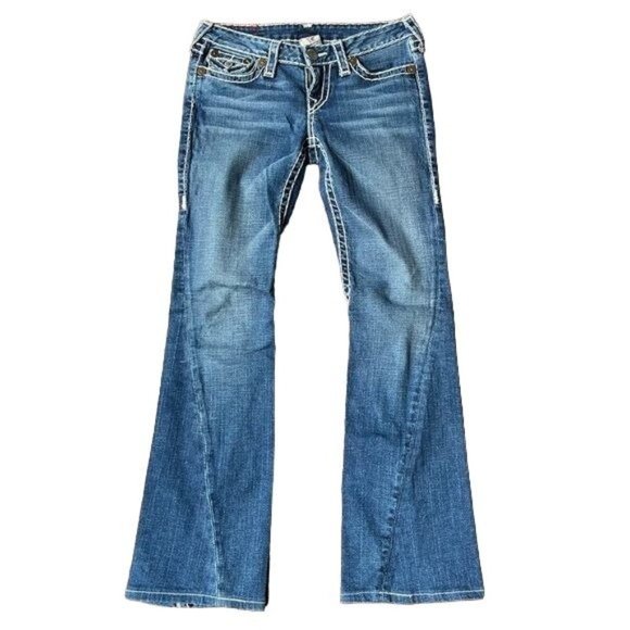 True Religion Denim - True Religion Joey Women's Flare Jeans Twisted Seam Low Rise Size 28 RN#112790